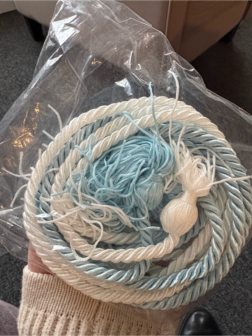 Light Blue and White Graduation Cords